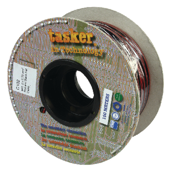 TASR-C102-0.75 Luidsprekerkabel op rol 2x 0.75 mm² 100 m zwart/rood Verpakking foto